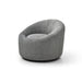 Whiteline Modern Perla Round Swivel Fabric Accent Chair