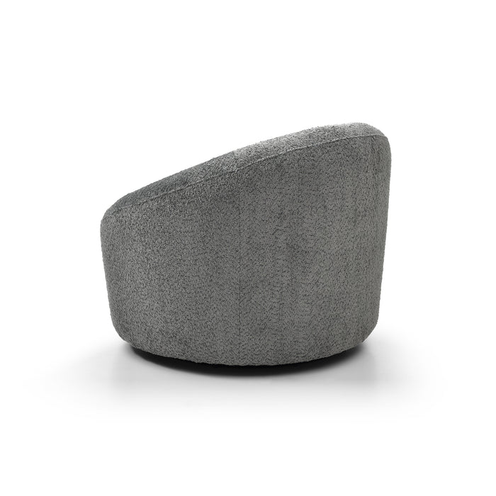 Whiteline Modern Perla Round Swivel Fabric Accent Chair