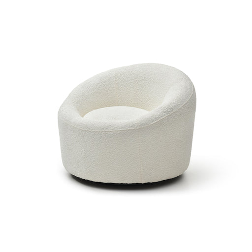 Whiteline Modern Perla Round Swivel Fabric Accent Chair