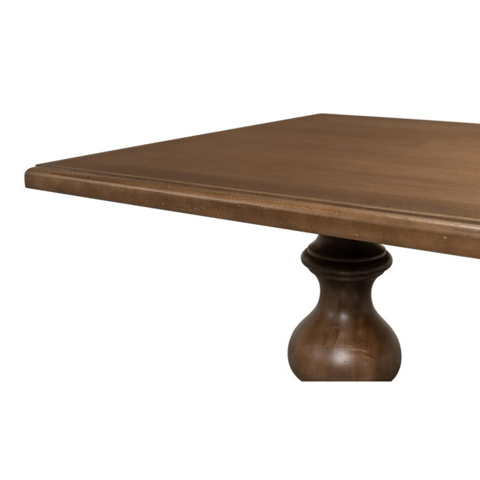 Sarreid Lionisio Trestle Wood Dining Table, Pedestal Base