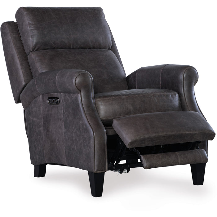 Hooker Furniture Hurley Power Grey Leather Recliner RC103-PH-095