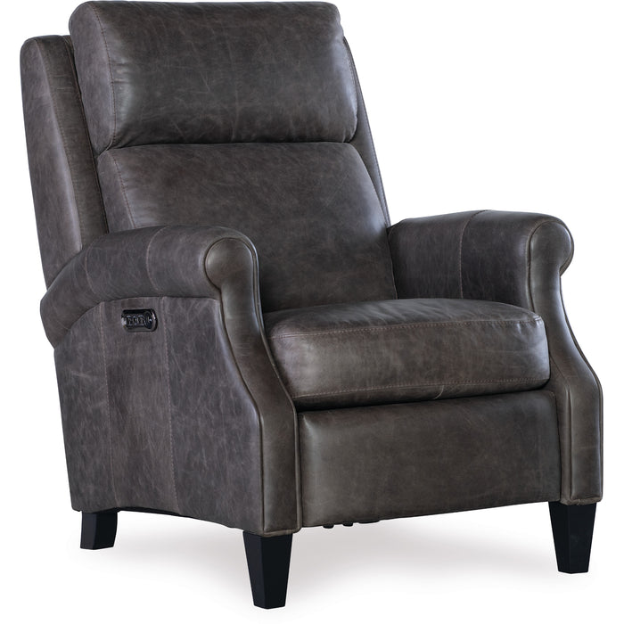 Hooker Furniture Hurley Power Grey Leather Recliner RC103-PH-095