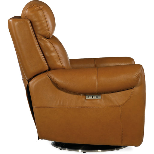 Hooker Furniture Brown Leather Sterling Swivel Power Recliner RC600-PHSZ-086