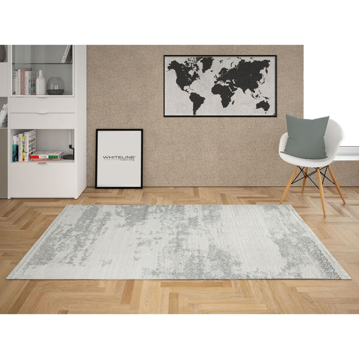 Whiteline Modern Marga Abstract Grey Cotton Indoor Area Rug