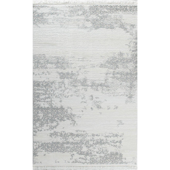 Whiteline Modern Marga Abstract Grey Cotton Indoor Area Rug