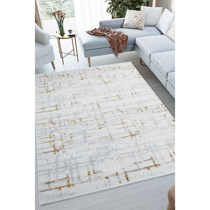 Whiteline Modern Linda White Jute Indoor Area Rug