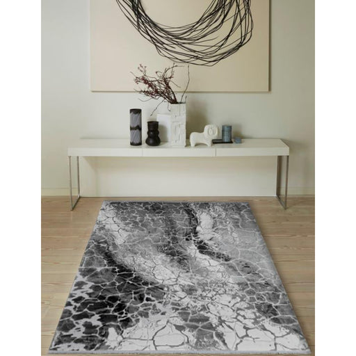 Whiteline Modern Mirabella Grey Cotton Indoor Area Rug