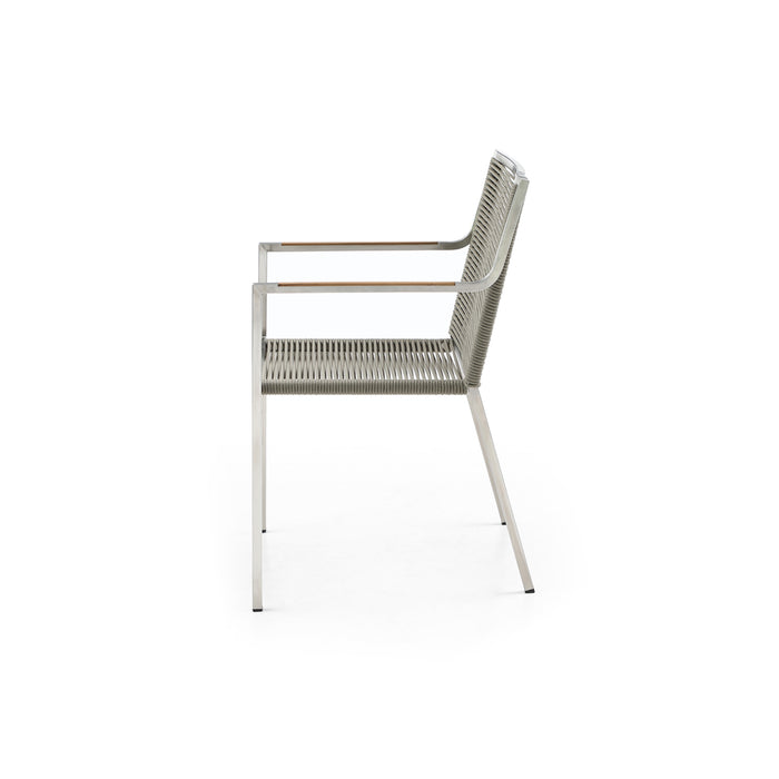 Set of 4 Whiteline Modern Rhea Outdoor Dining Armchair