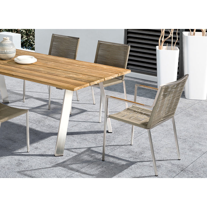 Whiteline Modern Rhea Outdoor Patio Dining Table Set