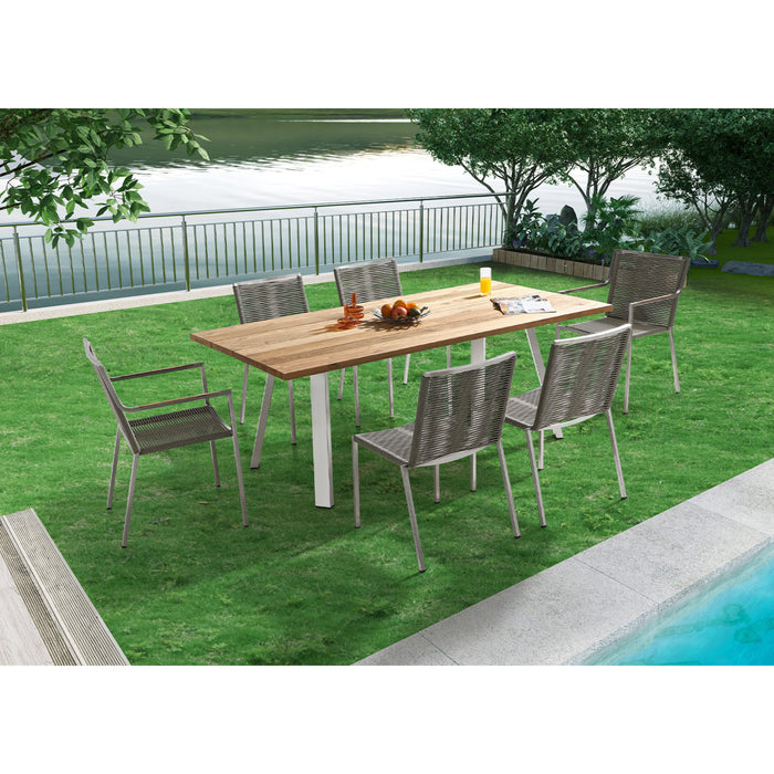 Whiteline Modern Rhea Outdoor Dining Table Set