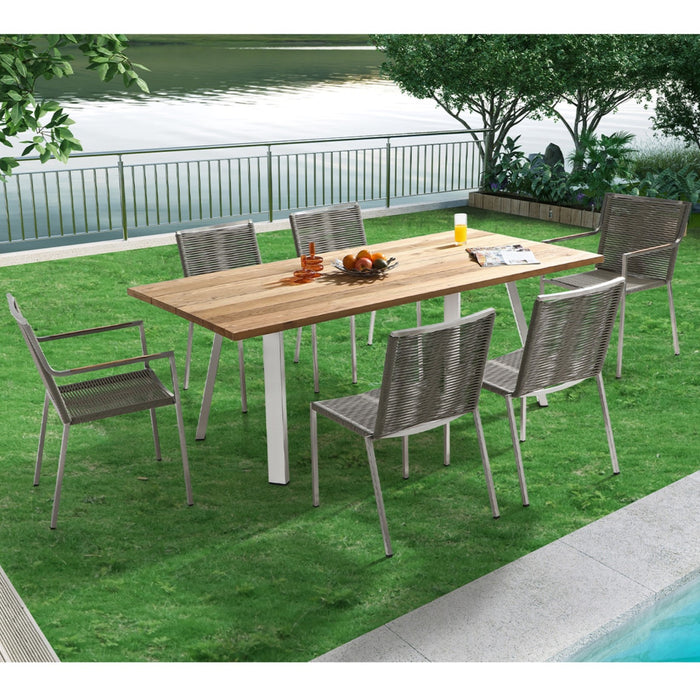 Whiteline Modern Rhea Outdoor Patio Dining Table Set