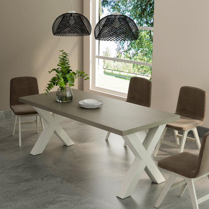 Anderson Teak Milwaukee Grey & White Wood Dining Table