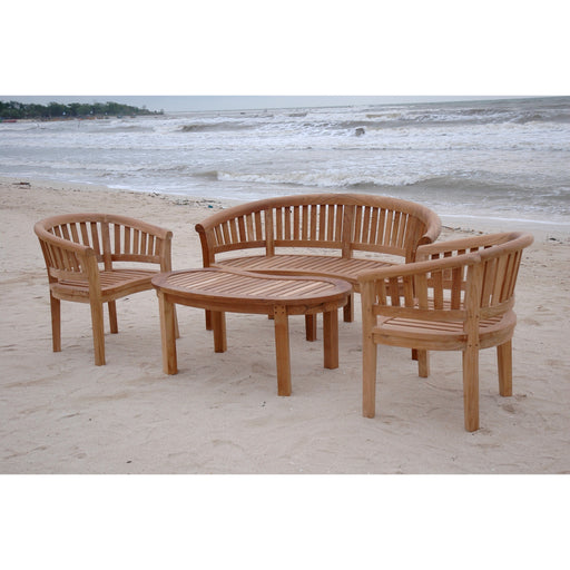 Anderson Teak Outdoor Coffee Table and Chair Set Backyard
