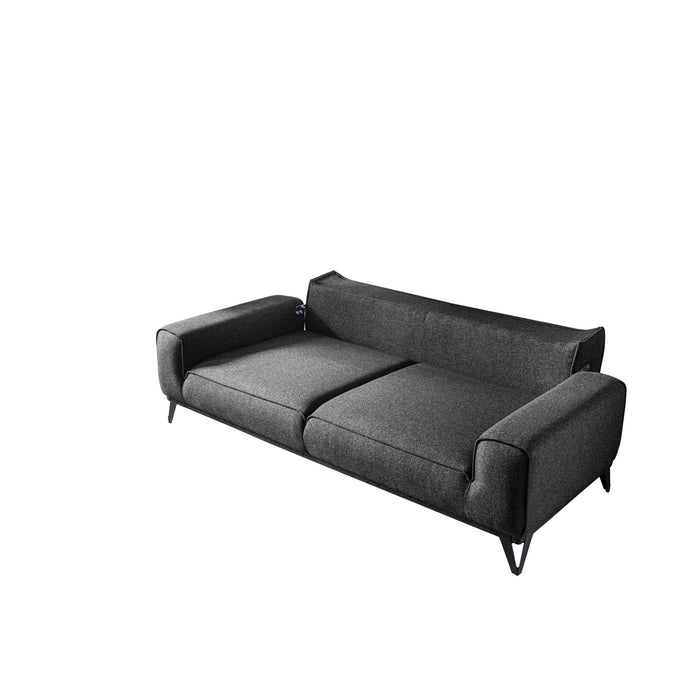 Whiteline Modern Bursa Grey Sofa Sleeper Bed with Pillows
