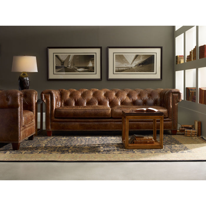 Hooker Furniture Leather Chester Stationary Reclining Sofa