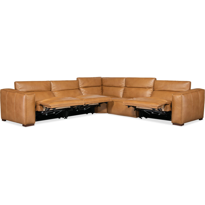 Hooker Furniture Fresco Brown 5 Seat Sectional 3-PWR