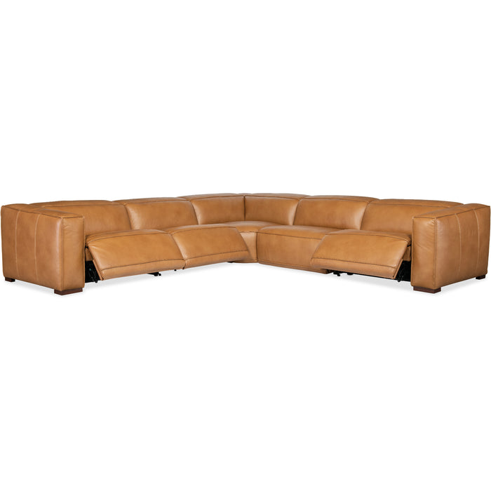 Hooker Furniture Fresco Brown 5 Seat Sectional 4-PWR Couch