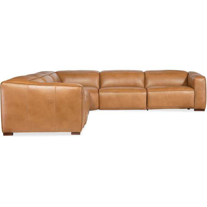 Hooker Furniture Fresco Brown 5 Seat Sectional 3-PWR