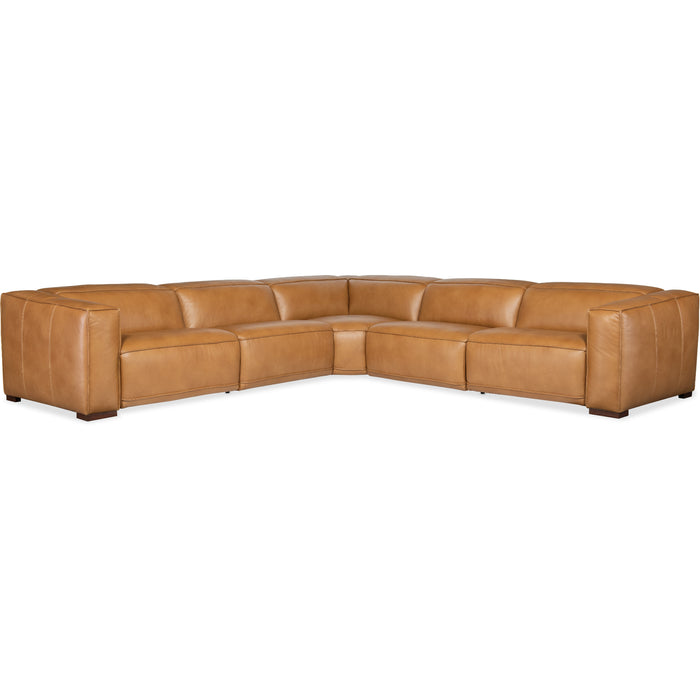 Hooker Furniture Fresco Brown 5 Seat Sectional 3-PWR