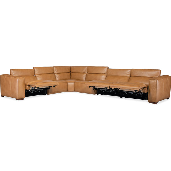 Hooker Furniture Fresco Brown 6 Seat Sectional Couch 3-PWR