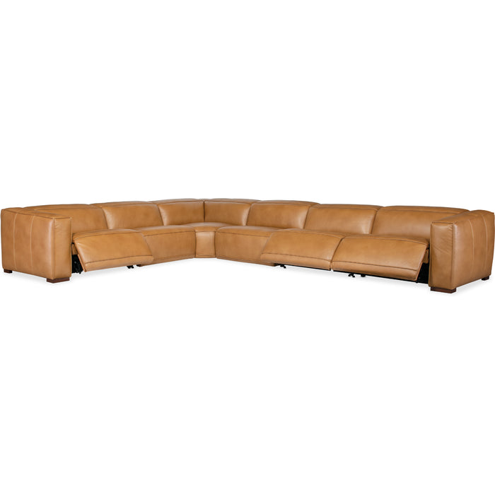 Hooker Furniture Fresco Brown 6 Seat Sectional Couch 4-PWR