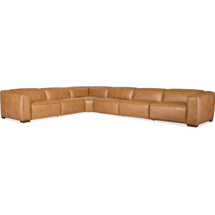 Hooker Furniture Fresco Brown 6 Seat Sectional Couch 3-PWR