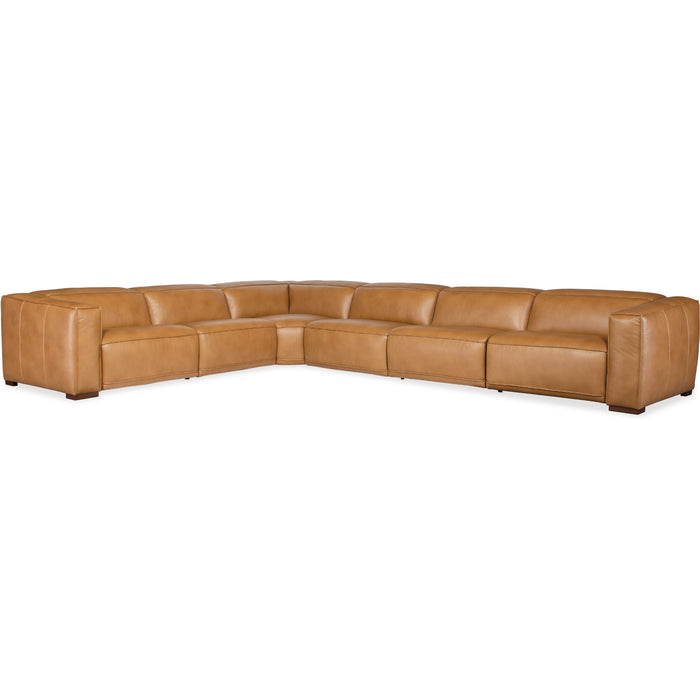 Hooker Furniture Fresco Brown 6 Seat Sectional Couch 4-PWR