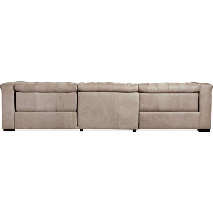 Hooker Furniture Tufted Leather Savion Grandier Reclining Sofa 