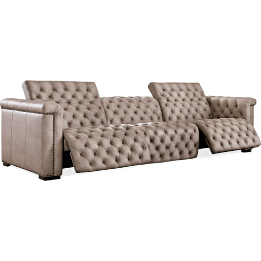 Hooker Furniture Tufted Leather Savion Grandier Reclining Sofa 