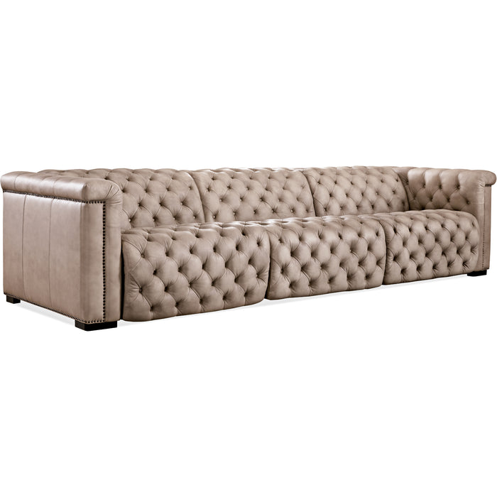 Hooker Furniture Tufted Leather Savion Grandier Reclining Sofa 