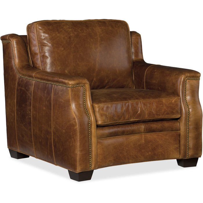 Hooker Furniture Yates Stationary Brown Accent Chair