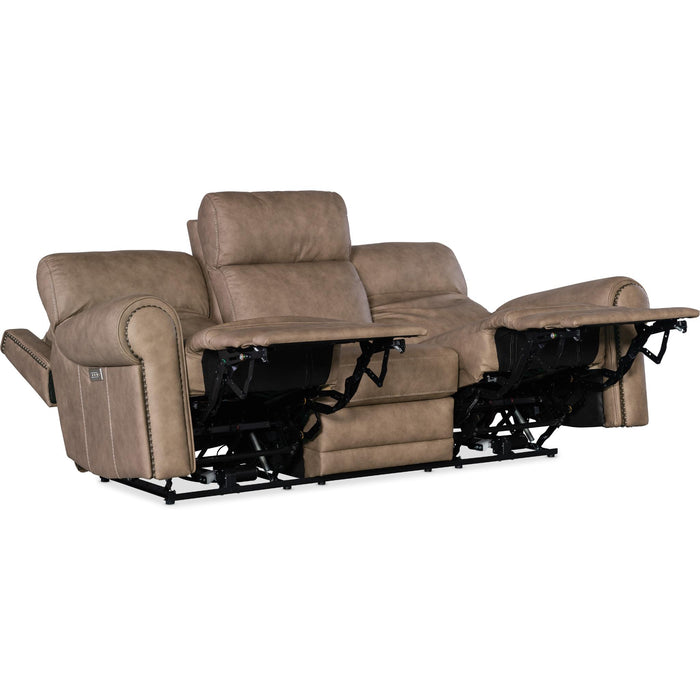 Hooker Furniture Living Room Duncan Power Sofa w/Power Headrest & Lumbar