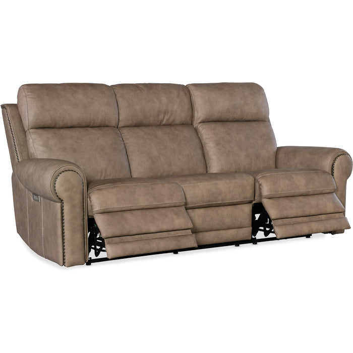 Hooker Furniture Living Room Duncan Power Sofa w/Power Headrest & Lumbar