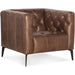 Hooker Furniture Nicolla Leather Stationary Brown Accent Chair