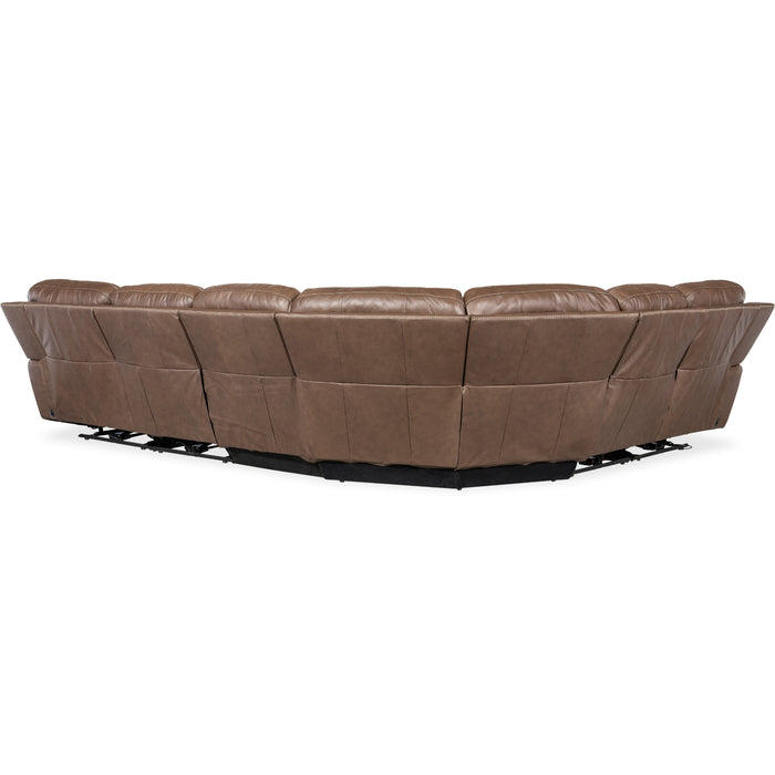 Hooker Furniture Torres Brown 6 Piece Leather Sectional Couch