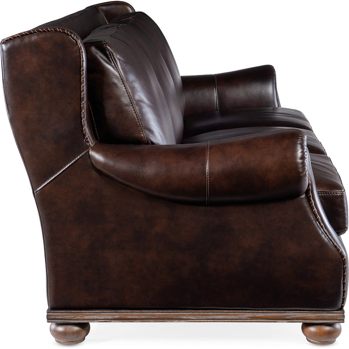 Hooker Furniture Leather William Stationary Reclining Sofa