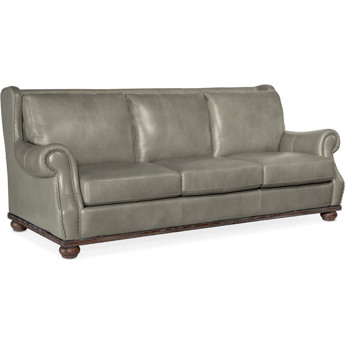 Hooker Furniture Leather William Stationary Reclining Sofa 
