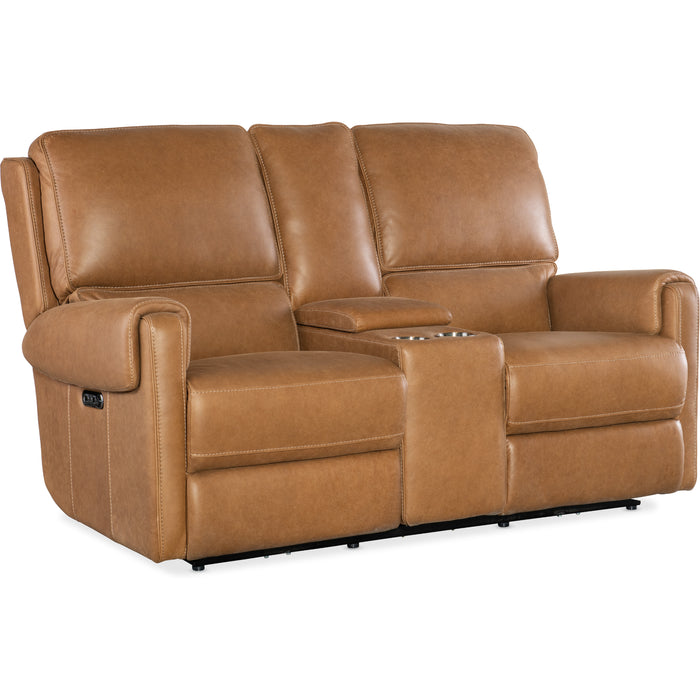 Hooker Furniture Somers Power Console Loveseat Power Headrest