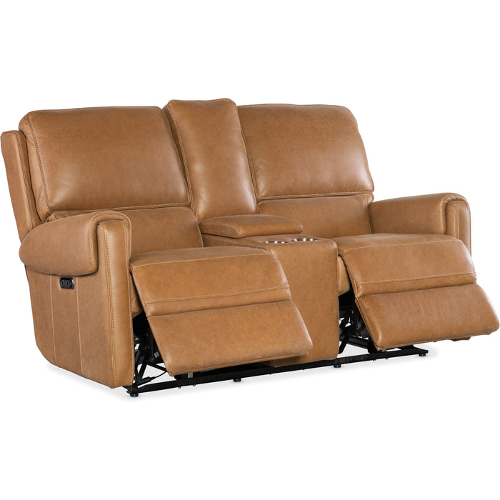 Hooker Furniture Somers Power Console Loveseat Power Headrest