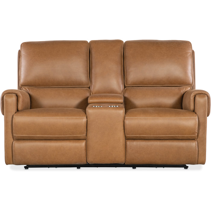 Hooker Furniture Somers Power Console Loveseat Power Headrest