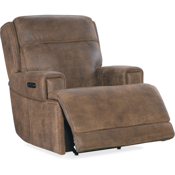 Hooker Furniture Wheeler Dark Brown Leather Power Recliner