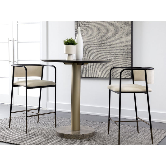 Sunpan Monaco Luxury Marble Bar Table and Stool Set