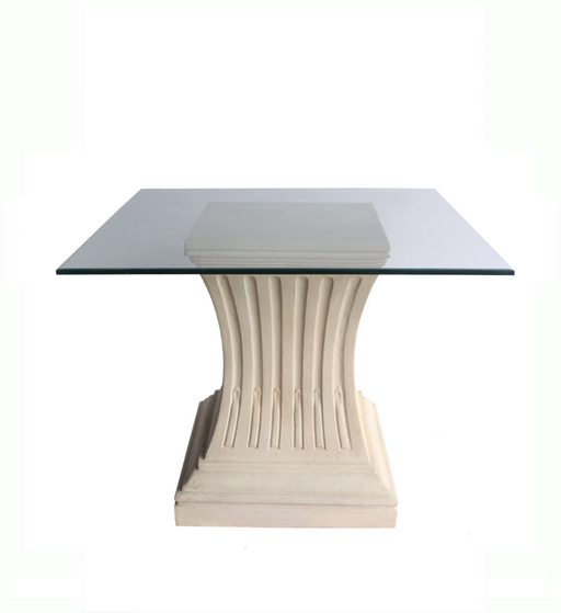 Anderson Teak Legacy Pedestal Square Glass Top Dining Table