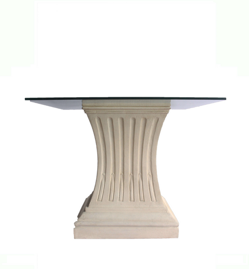 Anderson Teak Legacy Pedestal Square Glass Top Dining Table