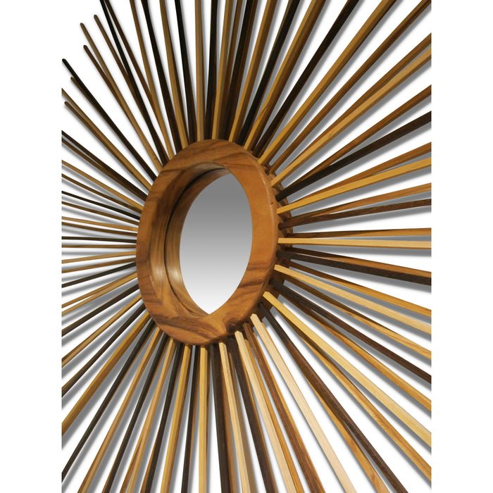 Urbia Naturals Stick Firework Wood Frame Round Mirror