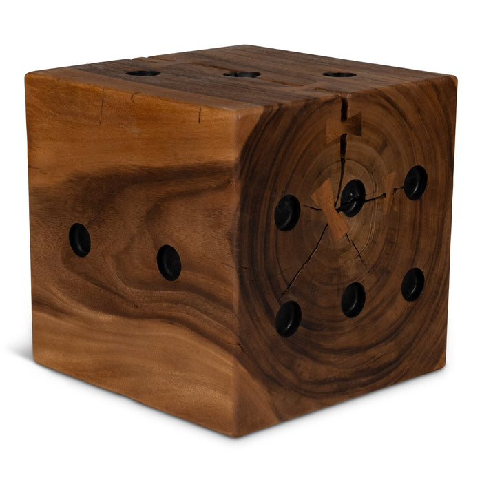 Urbia Naturals Square Wood Knot Holes Dice End Table