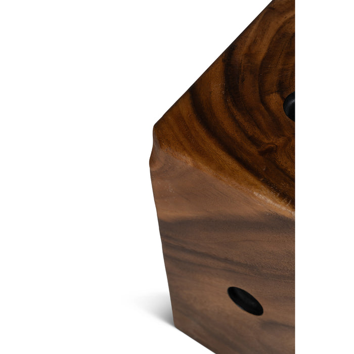 Urbia Naturals Square Wood Knot Holes Dice End Table