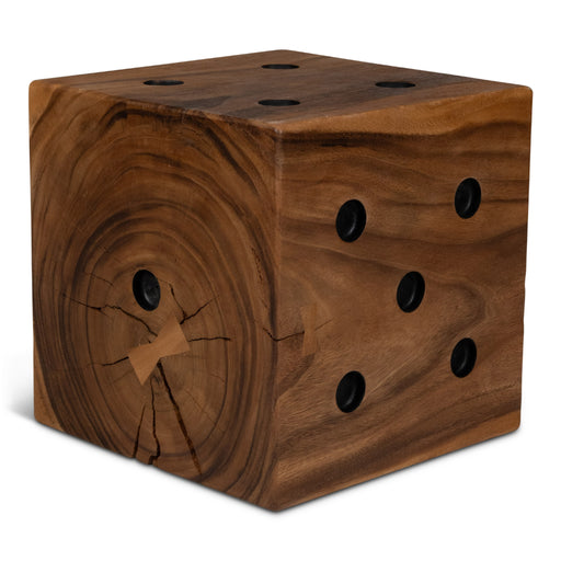 Urbia Naturals Square Wood Knot Holes Dice End Table