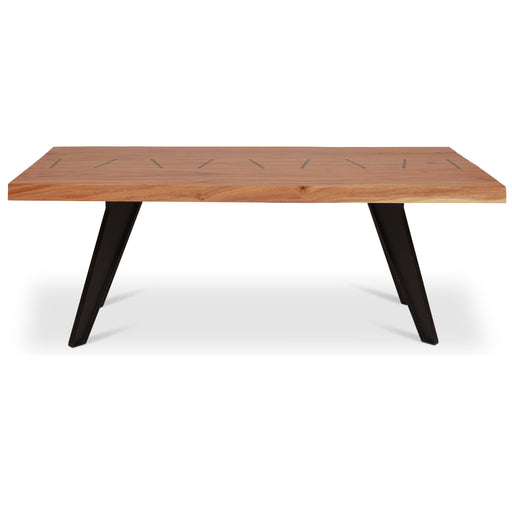 Urbia Naturals Cross Dining Table Wood Black Iron Legs