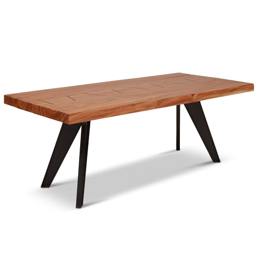 Urbia Naturals Cross Dining Table Wood Black Iron Legs